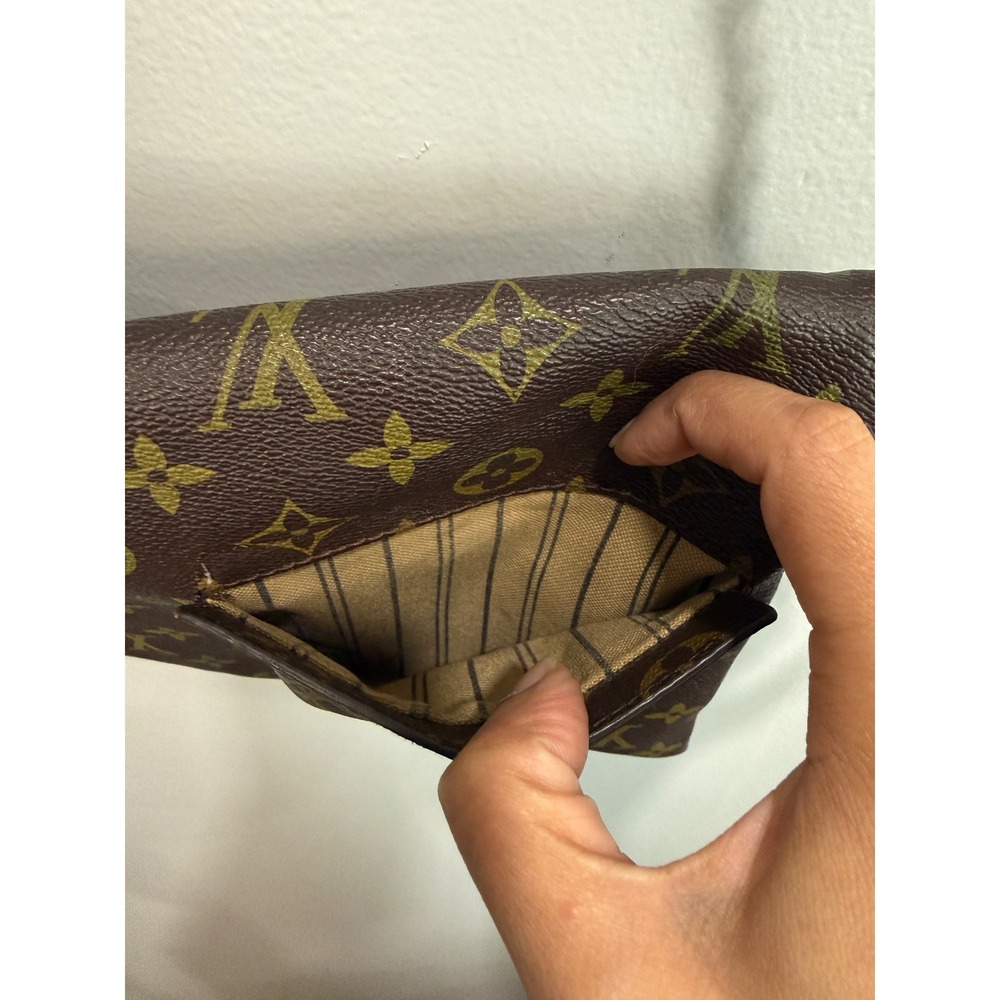 Louis Vuitton Monogram Canvas Foldover Clutch Shoulder Bag Brown TH9927 - Picture 5 of 10